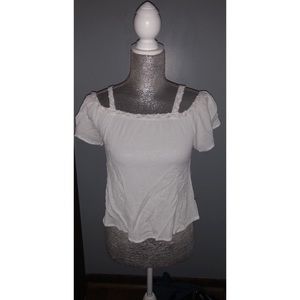 White tank-top/off the shoulder